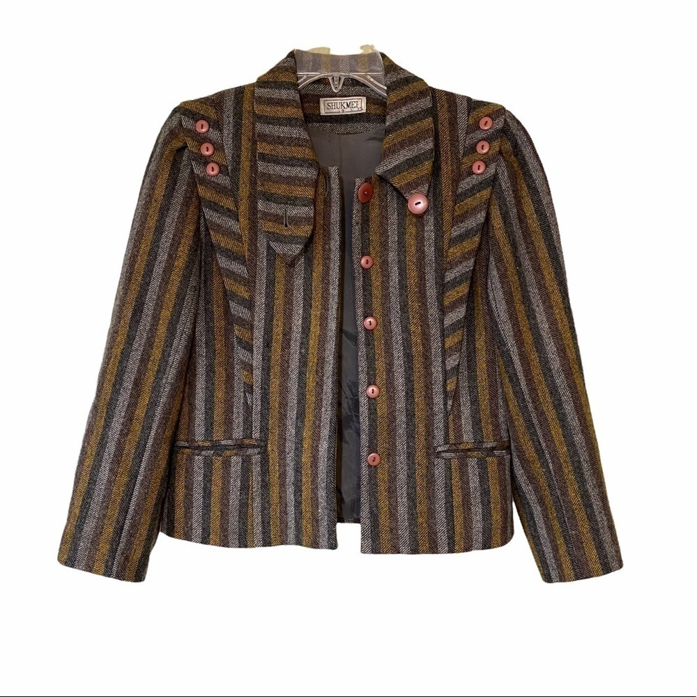 Shukmei Jacket Striped Sz Small